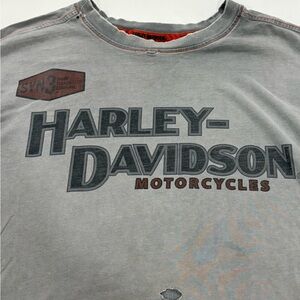Harley-Davidson Men's Authentic Vintage Gray Tee w/vintage wear, Large